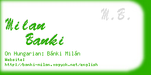 milan banki business card