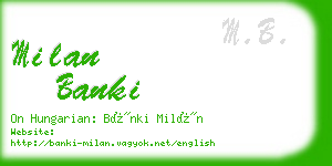 milan banki business card